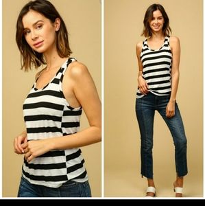Striped Tank Top Black White Stripes Summer